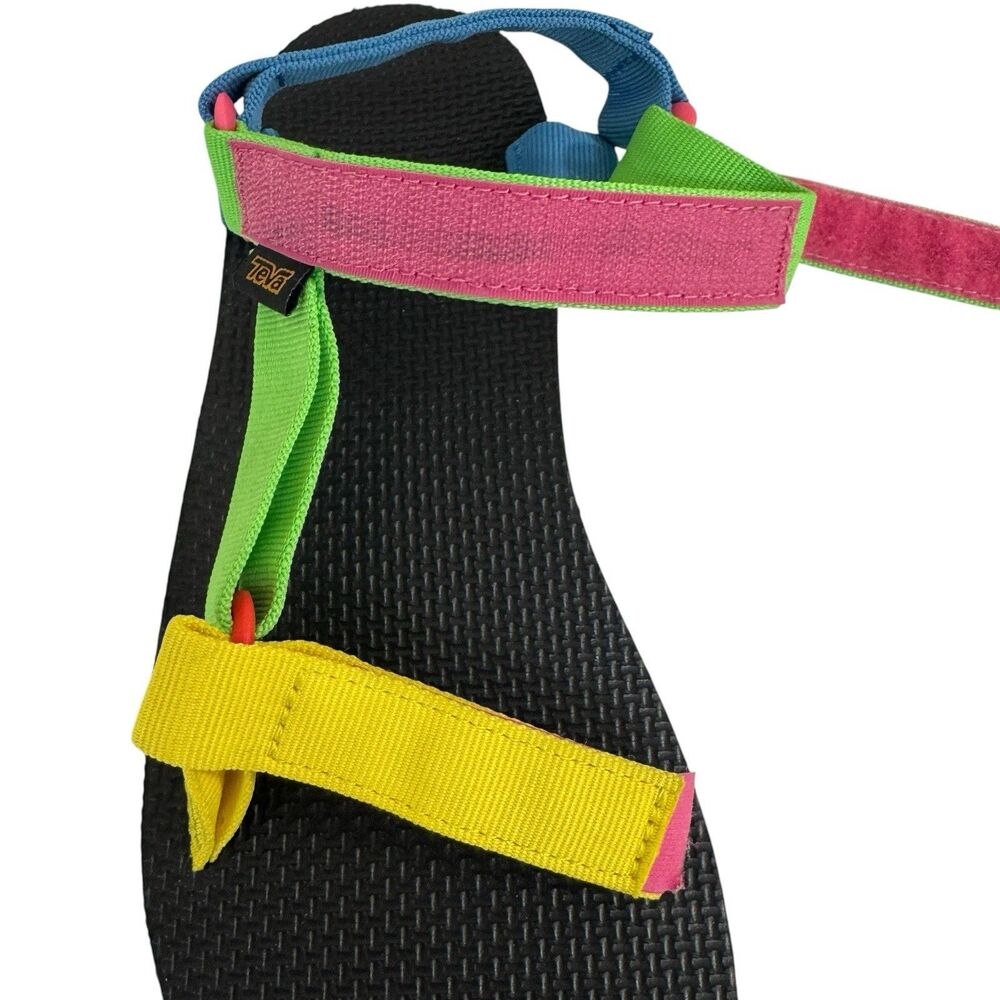 Teva Women's 11 Original Universe Sandals Neon Multi-Colored Retro Y2K Shoes - Picture 15 of 16